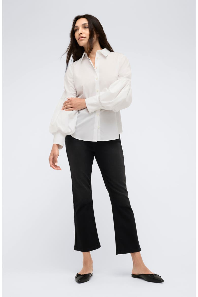 Balloon Sleeve Button-Up Shirt, Alternate, color, PURE WHITE