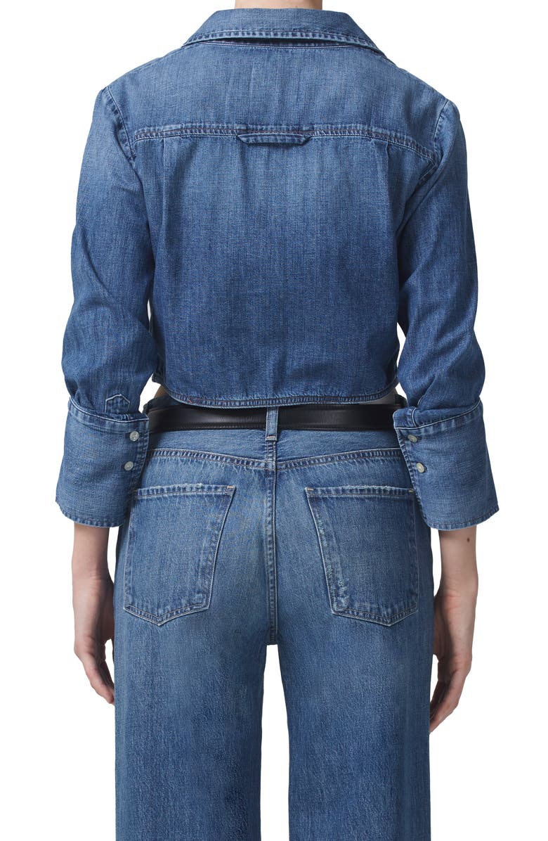 Citizens of Humanity Bea Crop Denim Button-Up Shirt, Alternate, color,