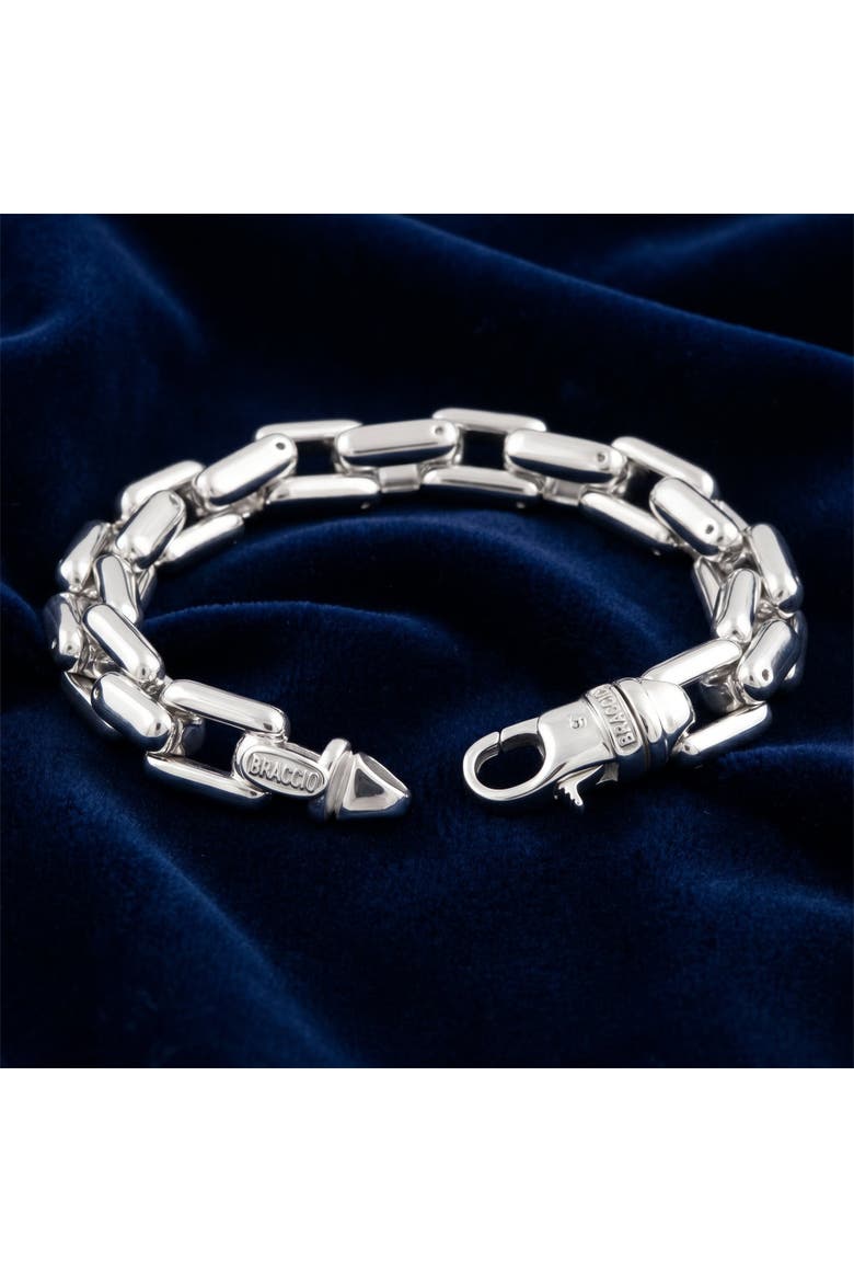 Men's Steel Single Tone Clasp 10mm Long Link  8.5 " Bracelet, Alternate, color, Stainless Steel