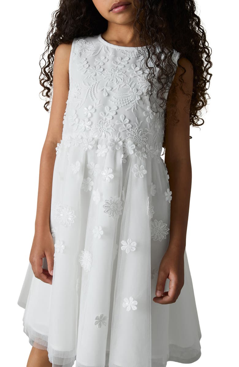 Reiss Kids' Clementine Sequin Party Dress, Alternate, color, Ivory