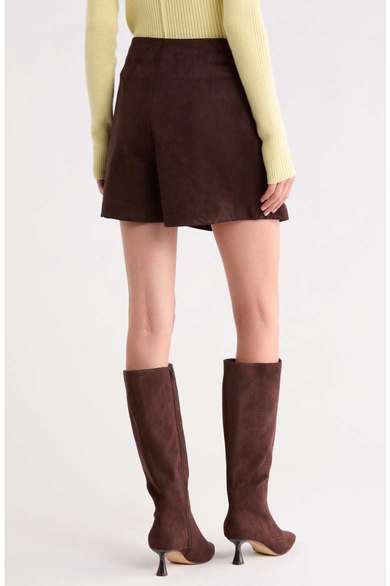 Faux Leather Skort, Alternate, color, CALL ME CHOCOLATE