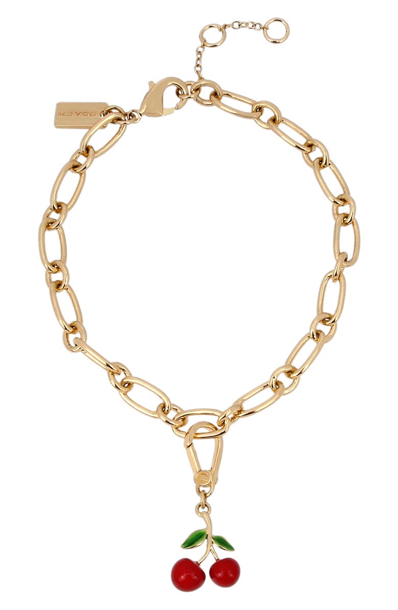 COACH Collectible Cherry Charm, Alternate, color, Red/Gold