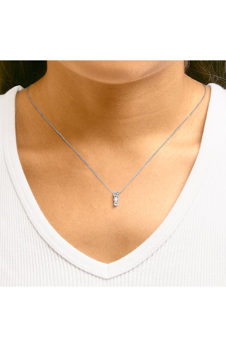 Haus of Brilliance 14K Gold 1/2 Cttw Lab Grown Diamond Three Stone Pendant Necklace, Alternate, color, White