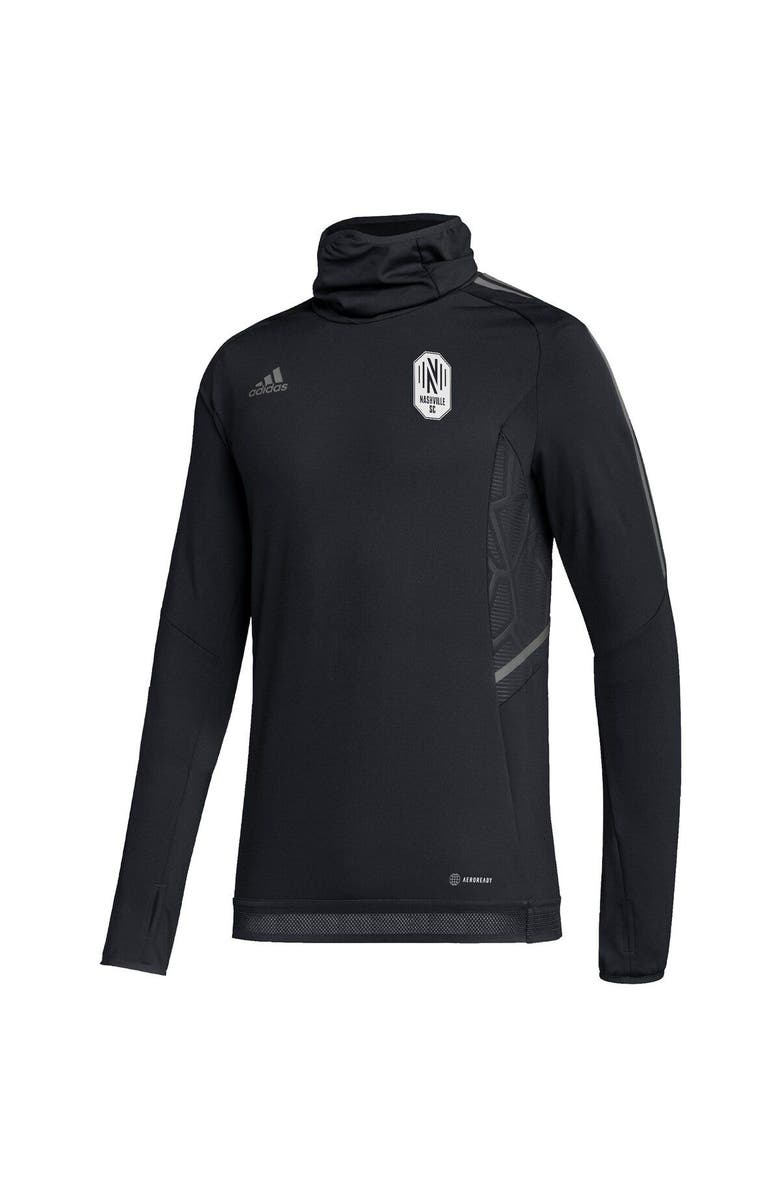 adidas Men's adidas Black Nashville SC COLD.RDY Raglan Warmup Pullover Jacket, Alternate, color, 