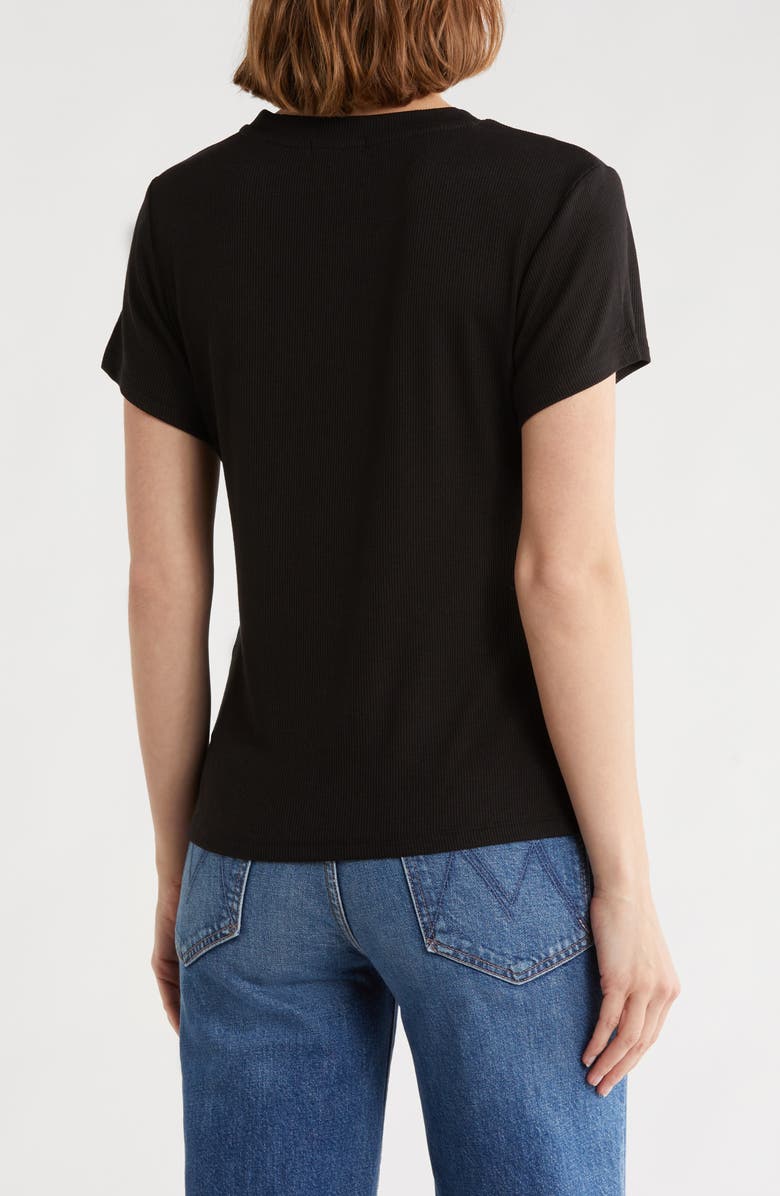 Sweet Romeo Ribbed Crewneck T-Shirt, Alternate, color, Black