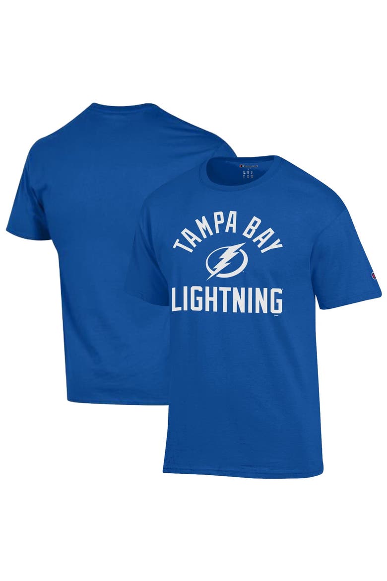 Men's Champion  Blue Tampa Bay Lightning Primary Logo Jersey T-Shirt, Main, color, Blue