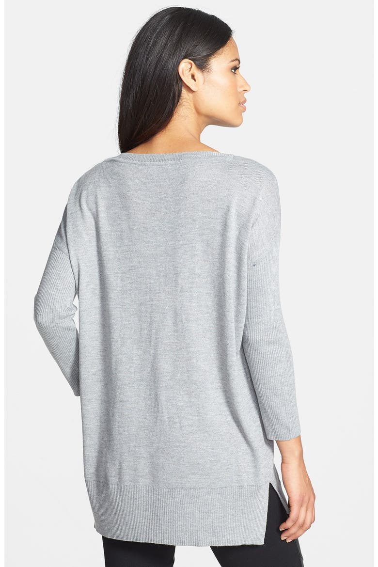 Dolman Sleeve Tunic Sweater, Alternate, color, CARBON HEATHER