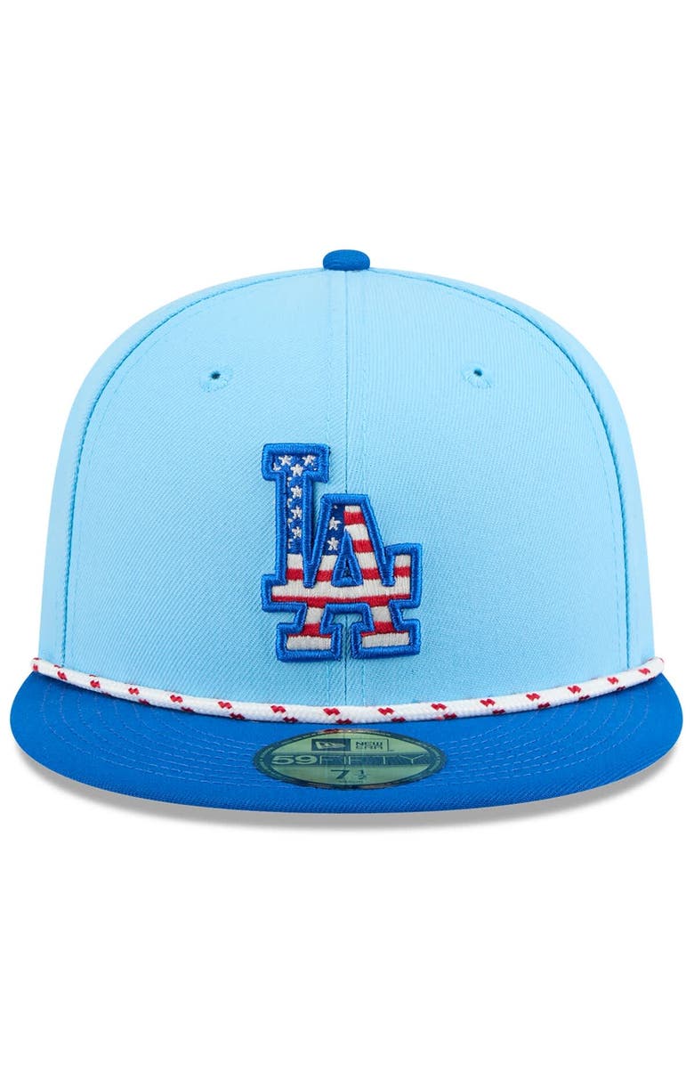 New Era Men's New Era Light Blue/Royal Los Angeles Dodgers 2025 Fourth of July 59FIFTY Fitted Hat, Alternate, color, Light Blue