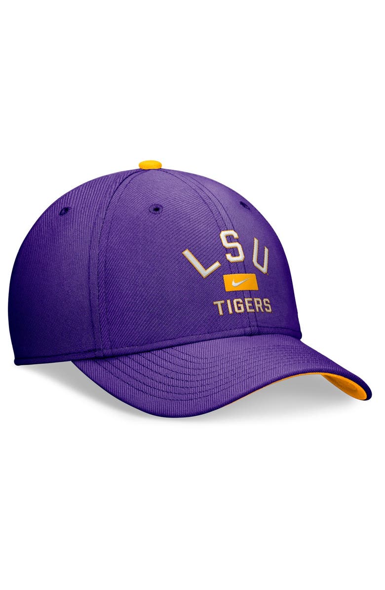 Nike Men's Nike Purple LSU Tigers Primetime Rise Swoosh Flex Hat, Alternate, color, Purple