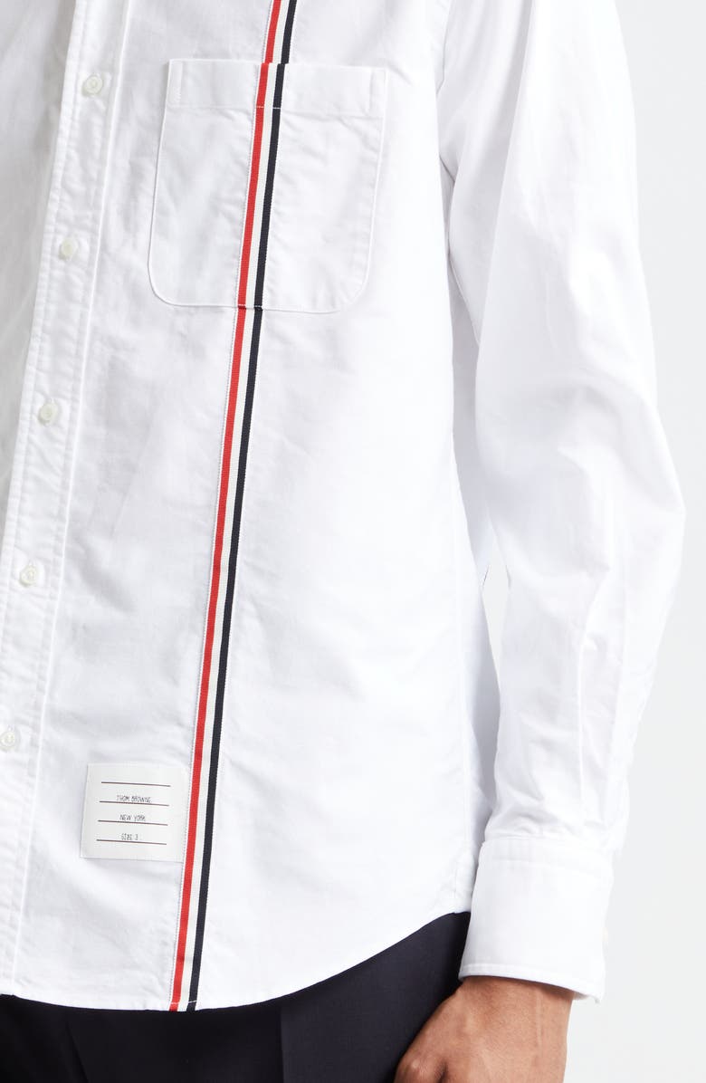 Thom Browne Straight Fit Cotton Poplin Button-Down Shirt, Alternate, color, 