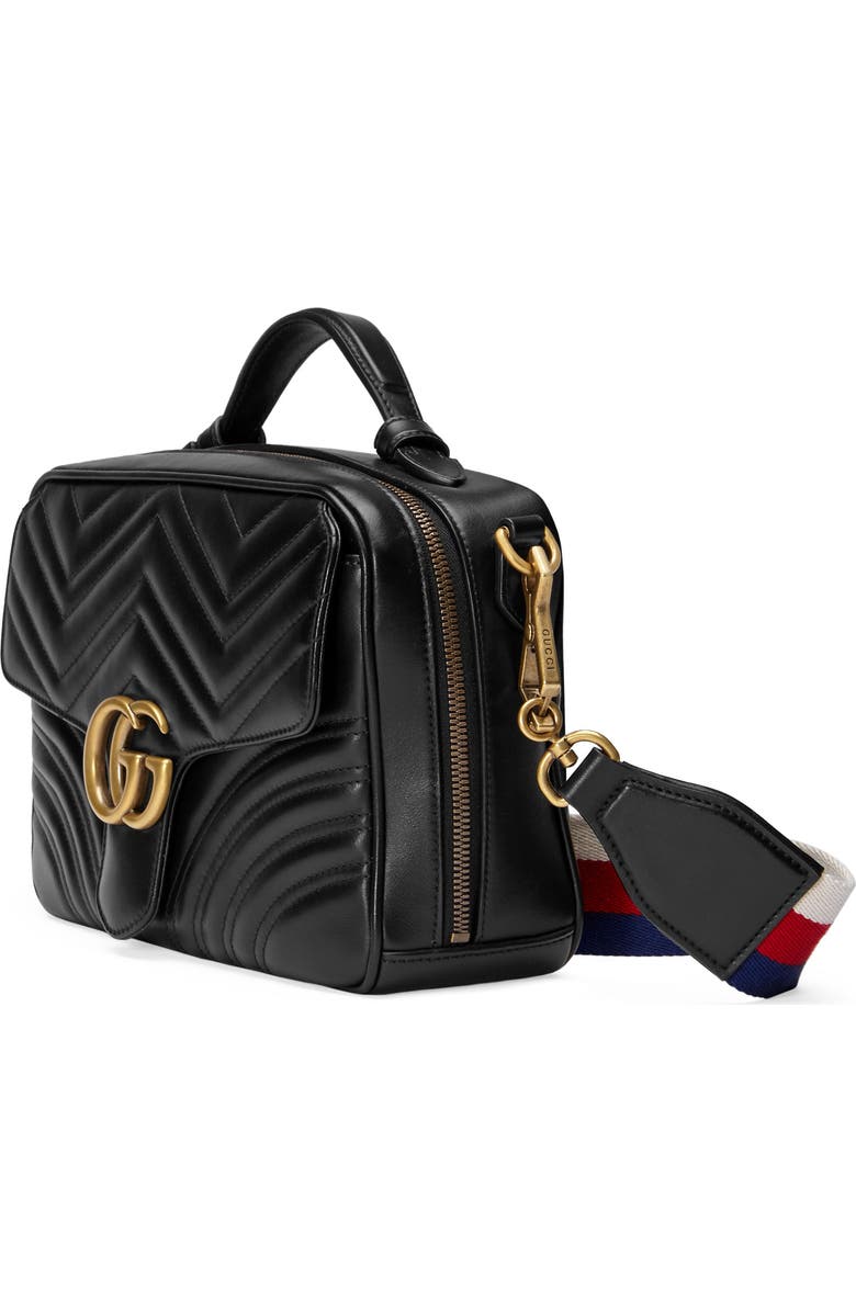 Gucci Small GG2.0 Matelassé Leather Camera Bag with Webbed Strap, Alternate, color,