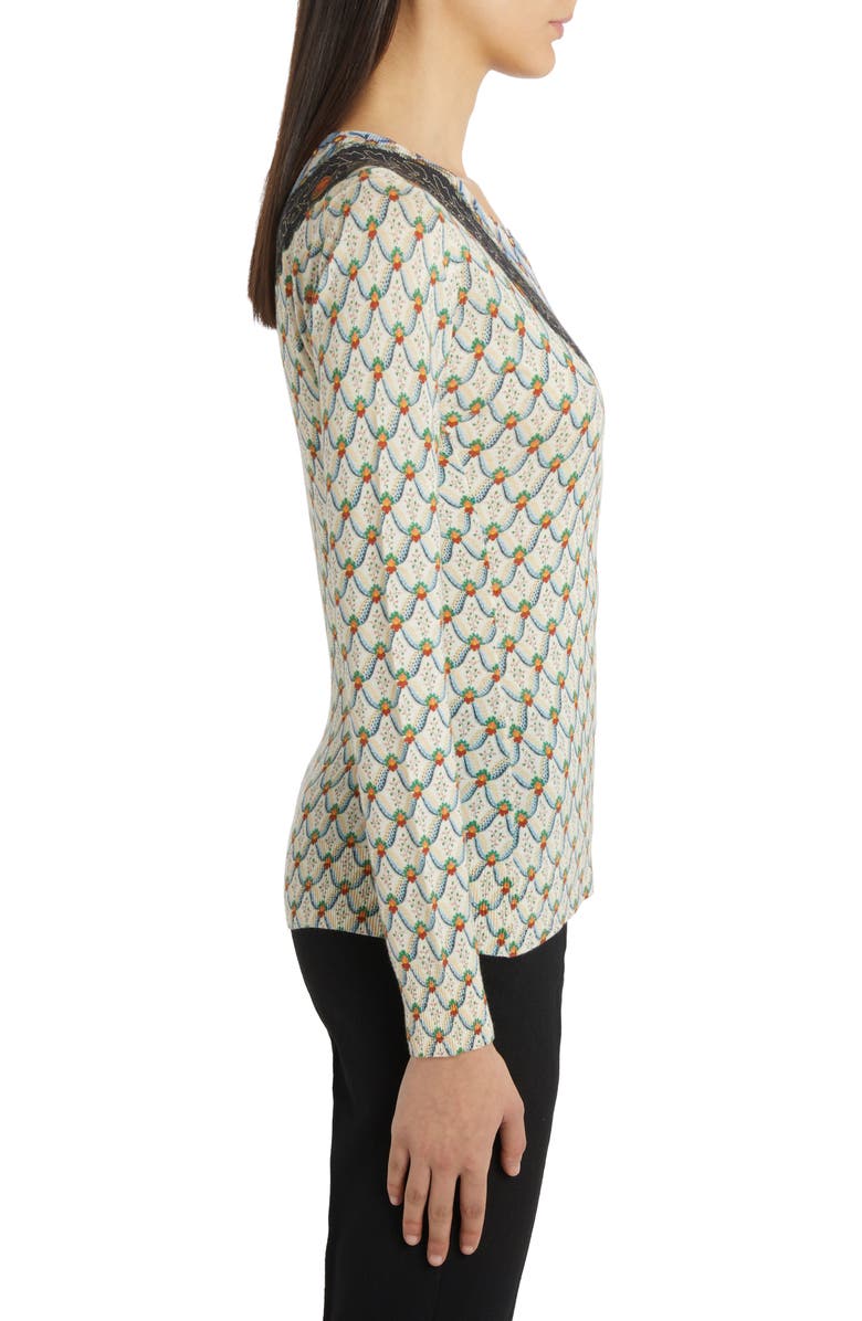 Etro Mixed Print Silk & Cashmere Sweater, Alternate, color,