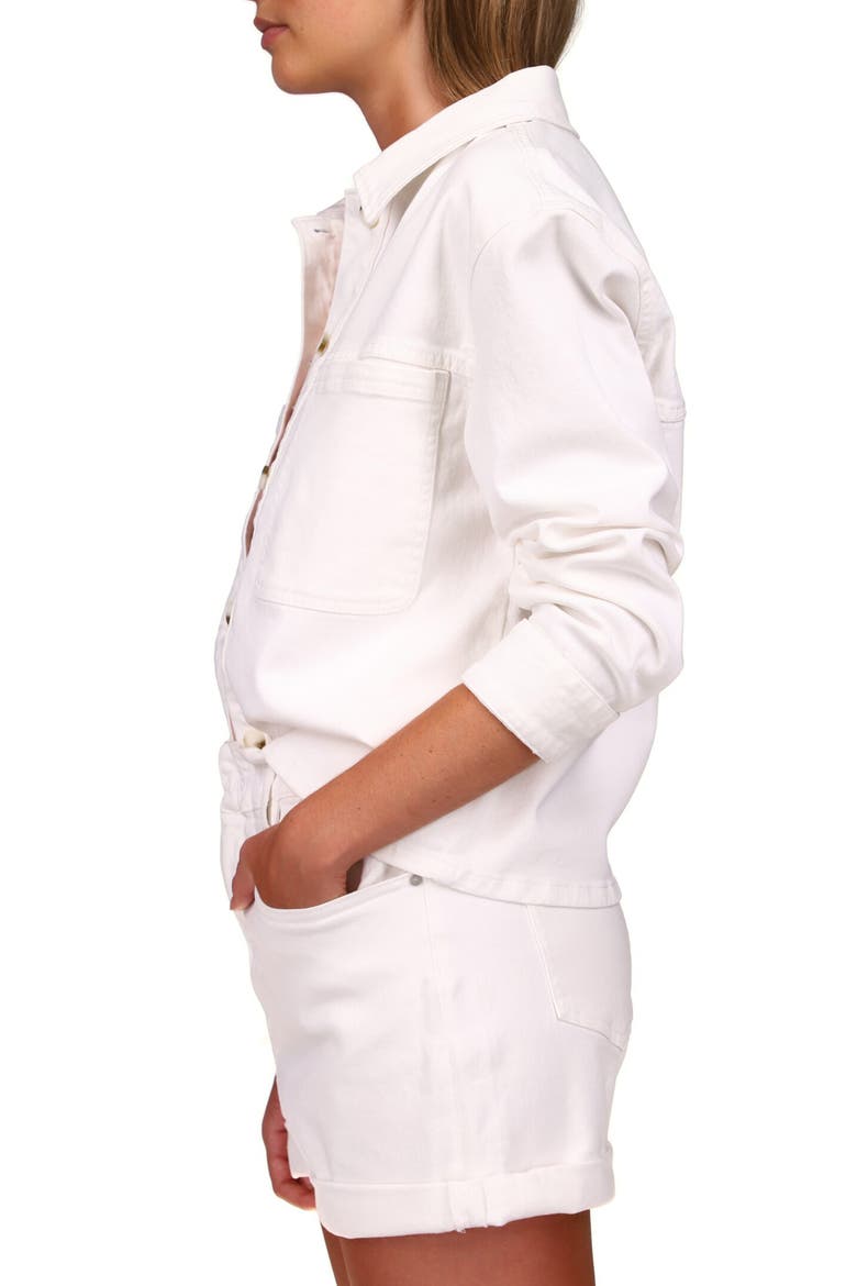 Beyonder White Denim Trucker Jacket, Alternate, color, VINTAGE WH