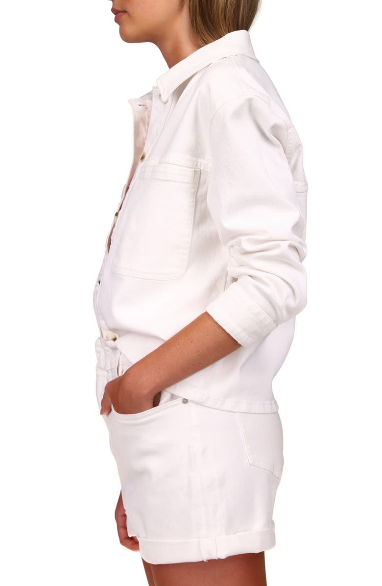 Sanctuary Beyonder White Denim Trucker Jacket, Alternate, color, 