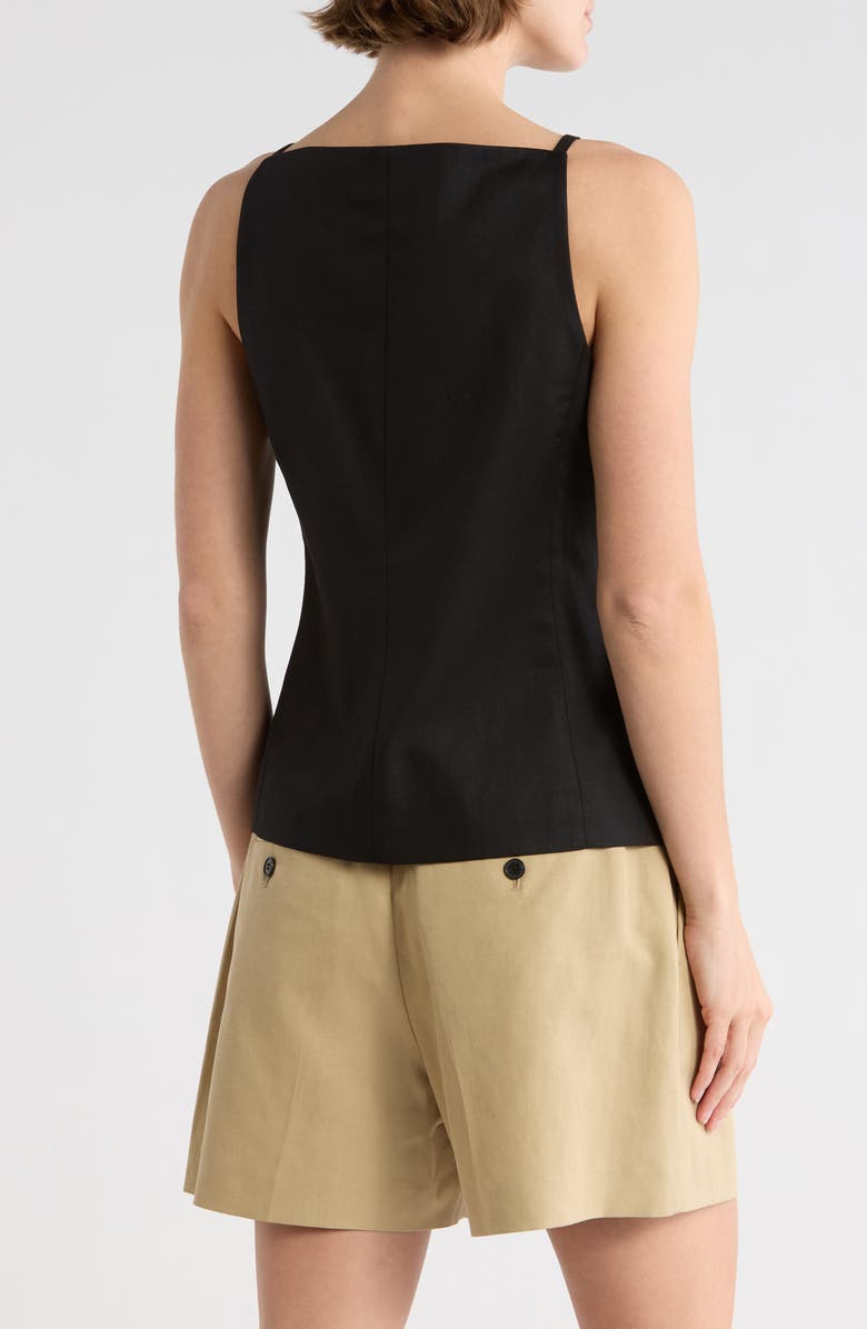 Madewell Harlow Square Neck Drapey Twill Vest, Alternate, color, Jet Black