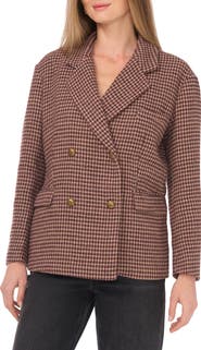 Halogen® Plaid Double Breasted Blazer