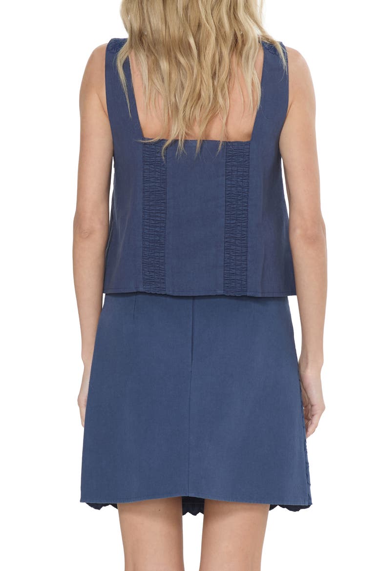 Rhea Embroidered Cotton Tank, Alternate, color, NAVY
