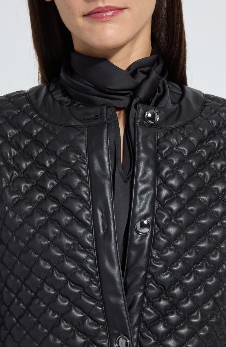 Lysse Aurelle Quilted Faux Leather Jacket, Alternate, color, Black