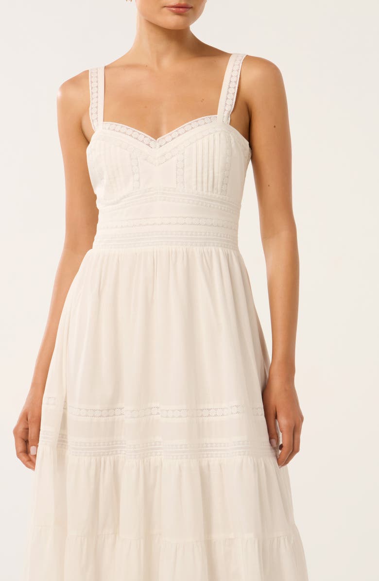 Ever New Brianna Lace Trim Cotton Sundress, Alternate, color, Porcelain