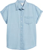 Caslon® Chambray Camp Shirt