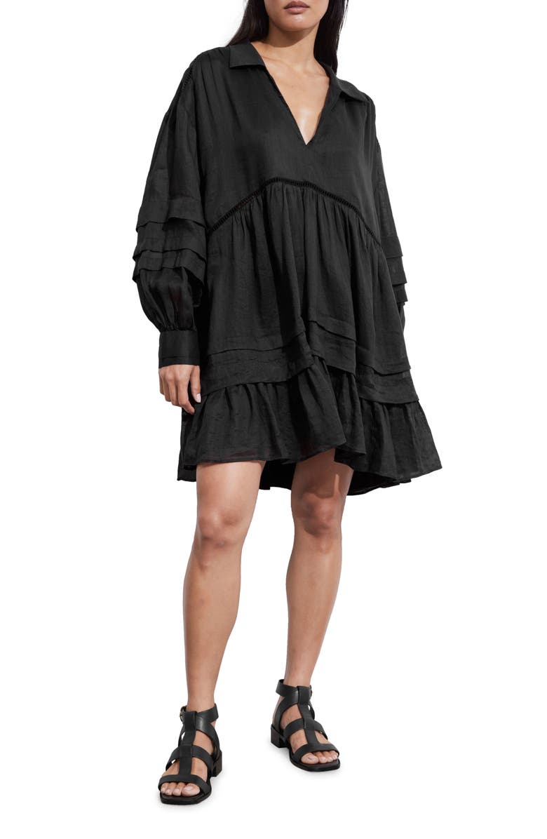 & Other Stories Pintuck Long Sleeve Dress, Main, color, 