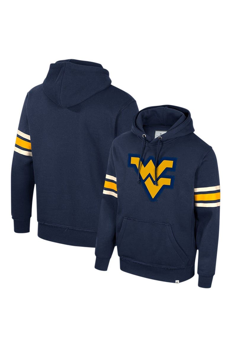 Men's Colosseum Navy West Virginia Mountaineers Saluting Pullover Hoodie, Main, color, Navy