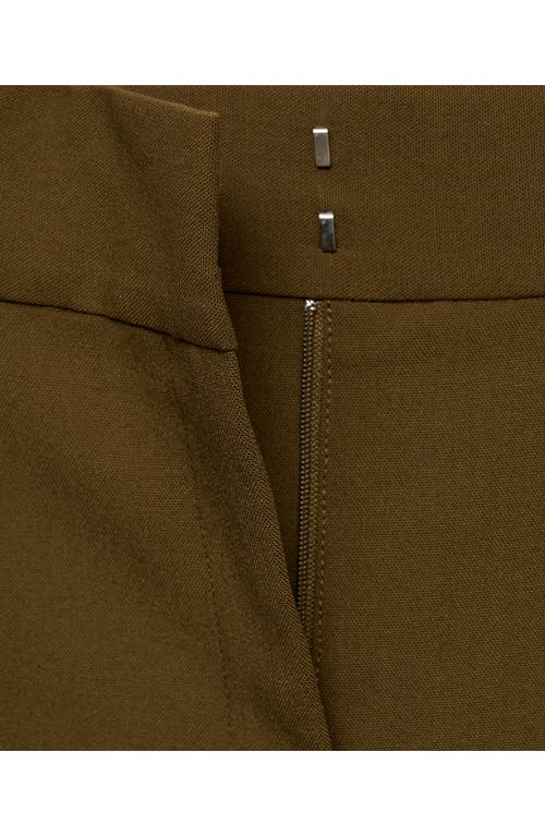 Mango Women's Straight-fit Pleated Pants In Khaki Green