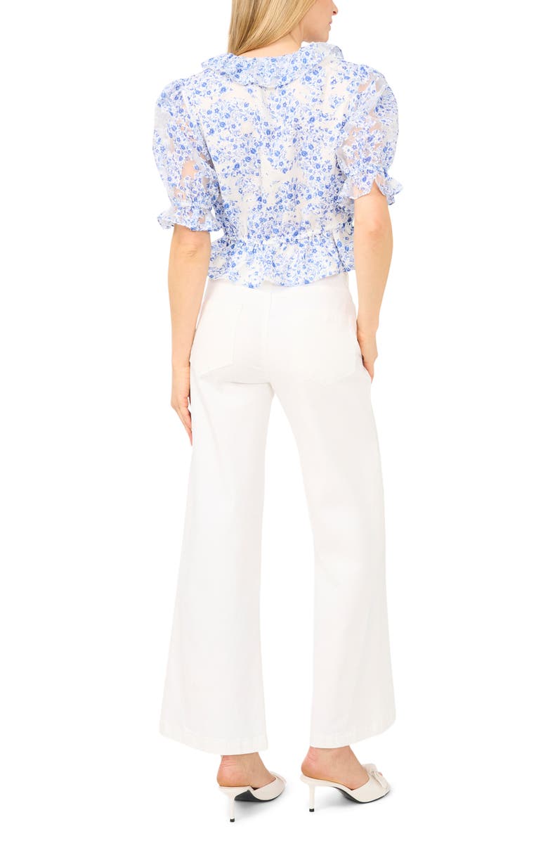 Ted Baker Clarise Ruffle Trim V-Neck Top, Alternate, color, Sky