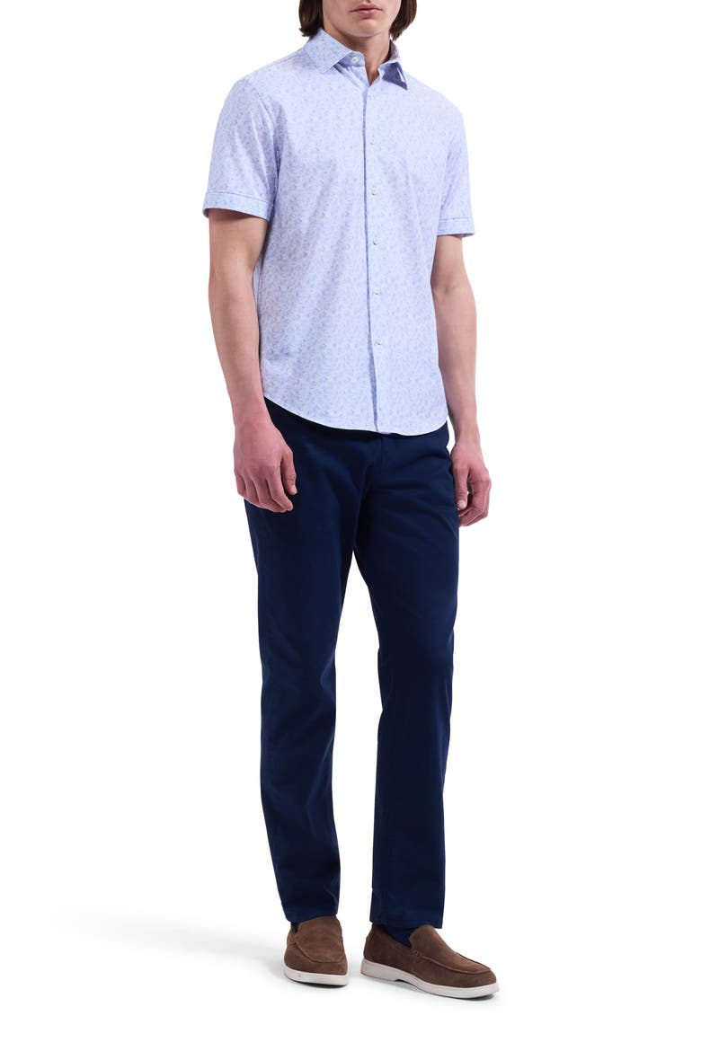 Miles OoohCotton® Print Short Sleeve Button-Up Shirt, Alternate, color, ORCHID