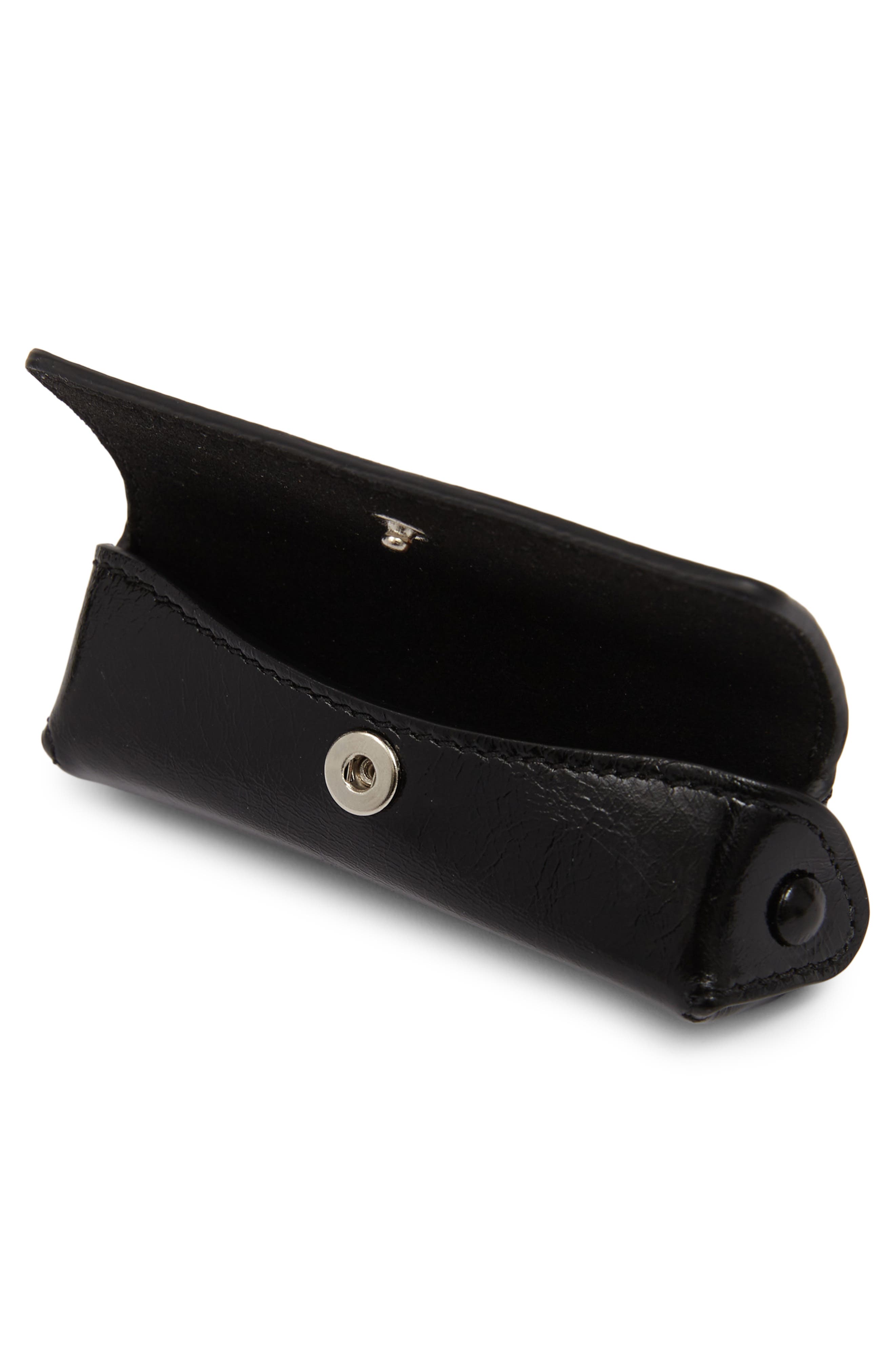 Maison Margiela Leather Liptick Holder, Alternate, color, Black