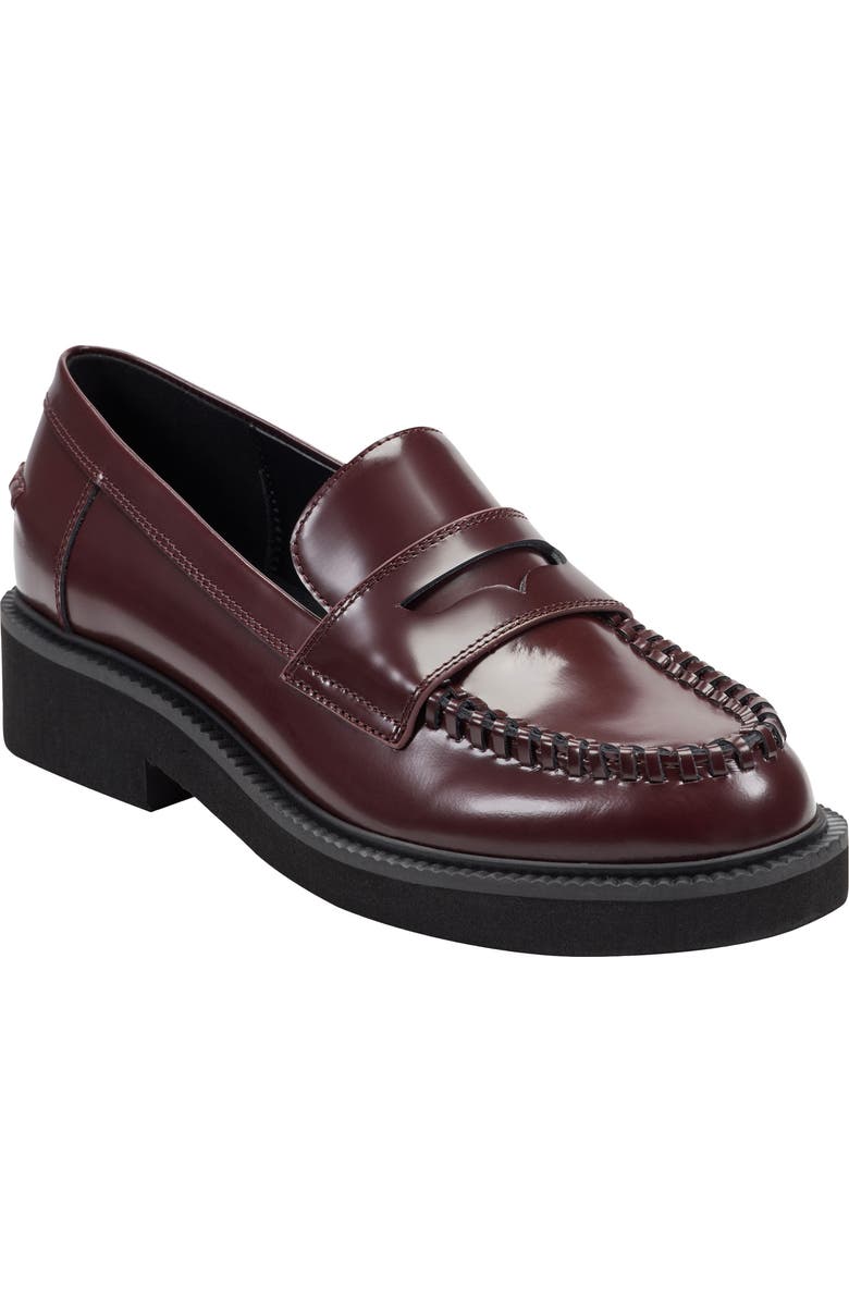 Marc Fisher LTD Dagman Penny Loafer, Main, color, Dark Red