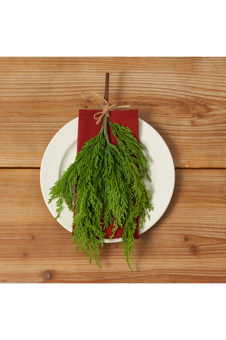 Real Touch Cedar Tabletop Decor Hanging Chairback Mini Swag, Alternate, color, Green Set of 2