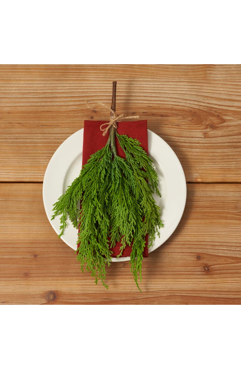 Darby Creek Trading Real Touch Cedar Tabletop Decor Hanging Chairback Mini Swag, Alternate, color, Green Set Of 2