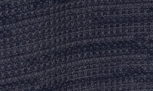 Lucky Brand Textured V-neck Cotton Blend Sweater In Blue