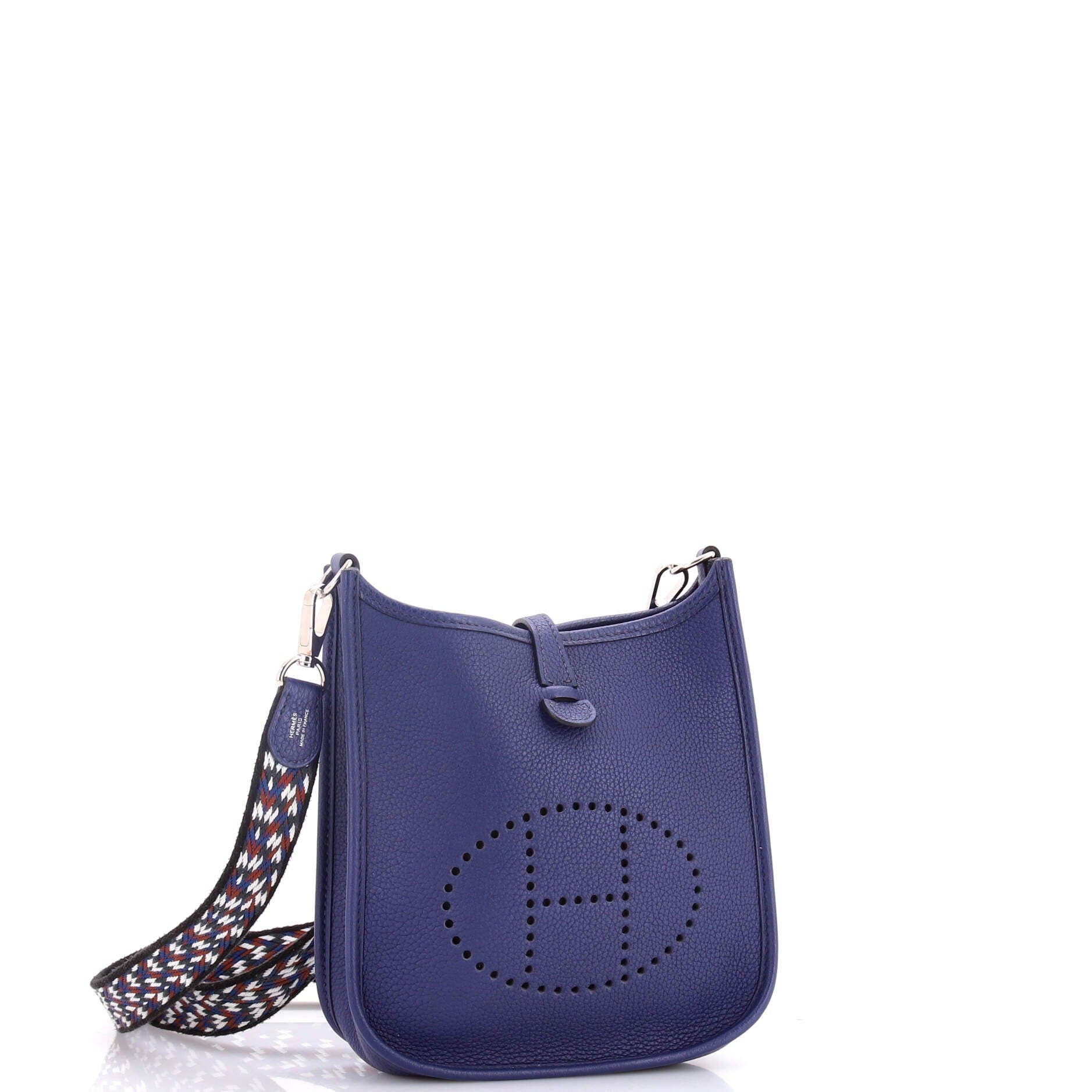 Pre-Owned Hermes Evelyne Bag Gen III Maurice TPM, Alternate, color, Bleu Encre