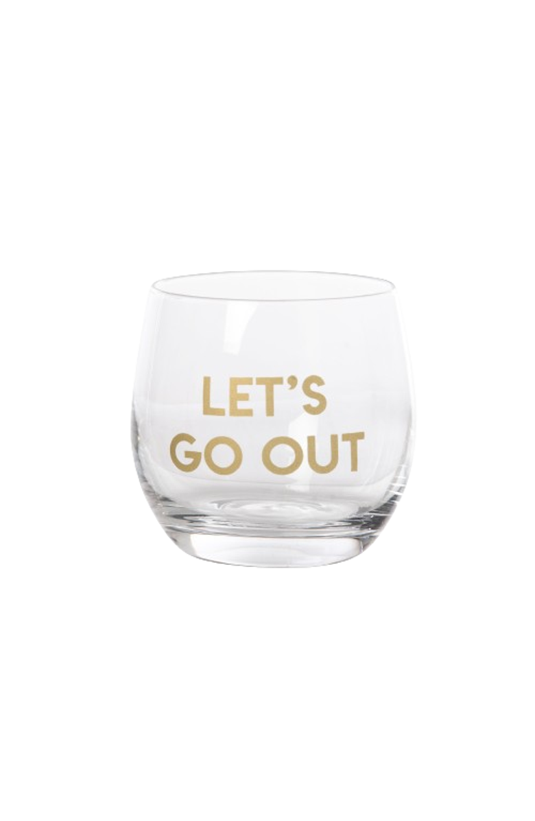 Totalee Gift Let's Stay In/Out Mini Glasses Set of 2 Glass Clear 10 oz, Alternate, color,