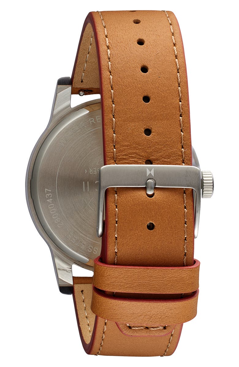 MVMT Classic II Alpine Treasure Leather Strap Watch, 44mm, Alternate, color,