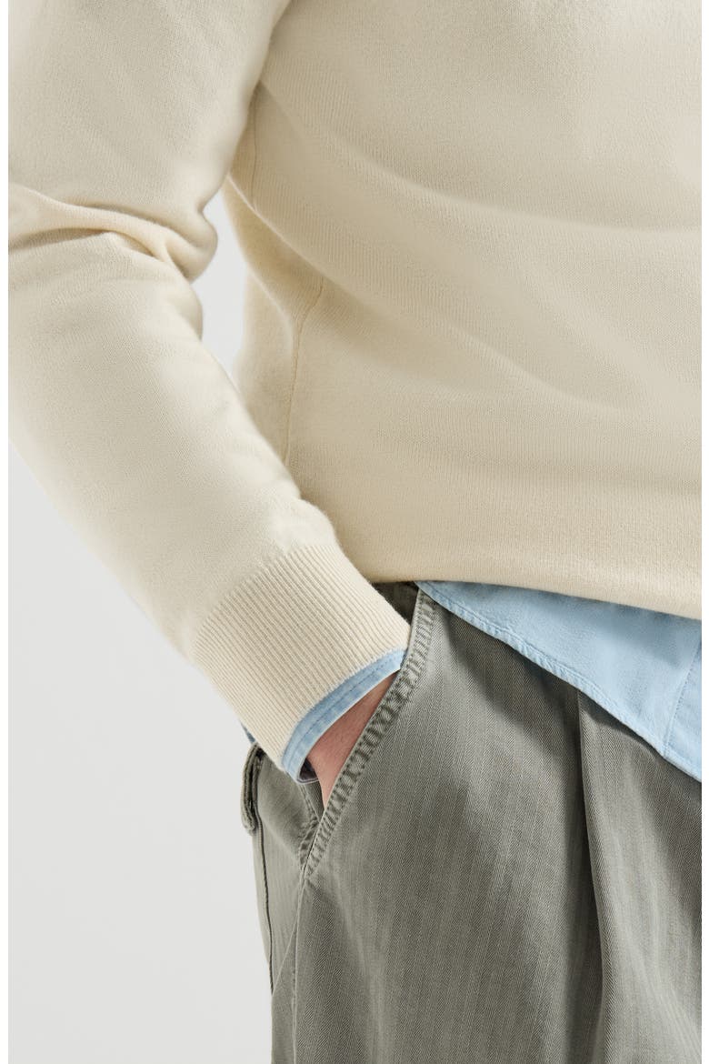 Cashmere turtleneck sweater, Alternate, color, Butter