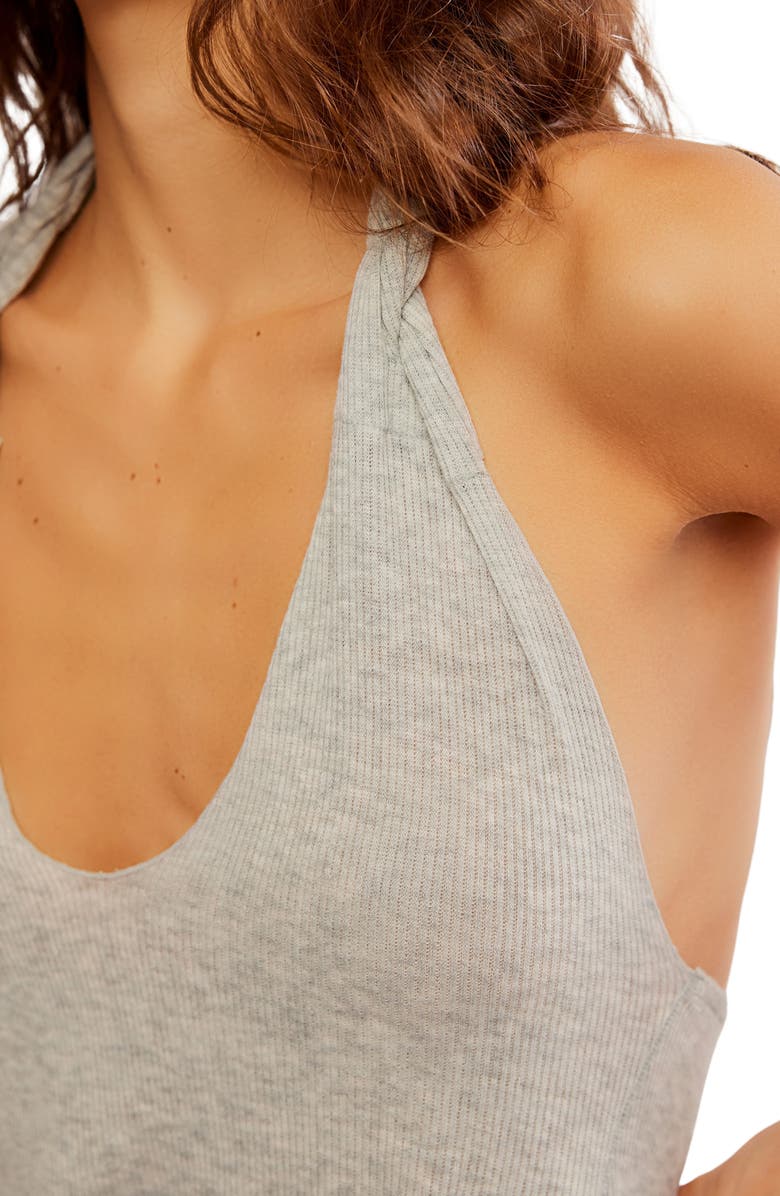 Free People Enough Said Halter Top, Alternate, color, Heather Grey