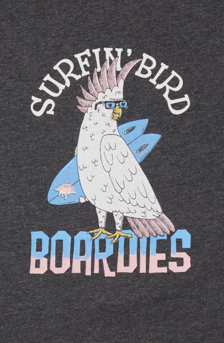 Boardies Kids' Surfin' Bird Cotton Graphic Tee, Alternate, color, Grey