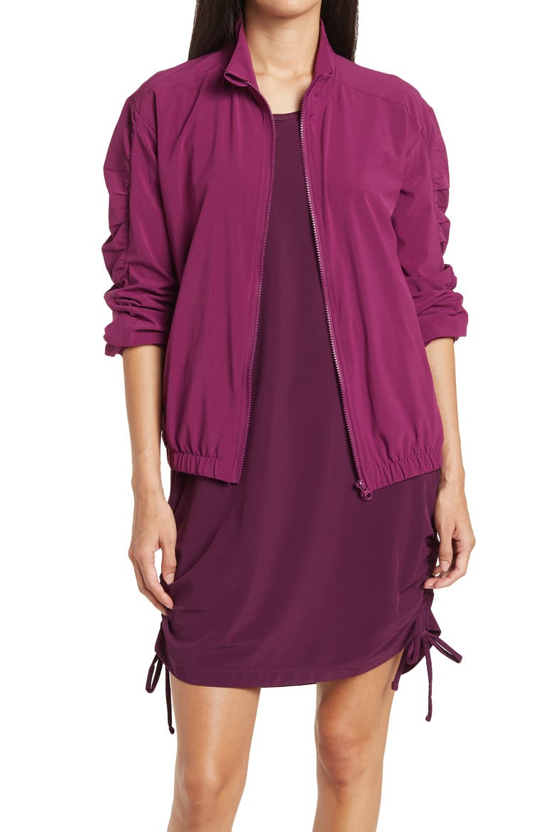 Interval Zip Front Track Jacket, Main, color, PURPLE CASPIA