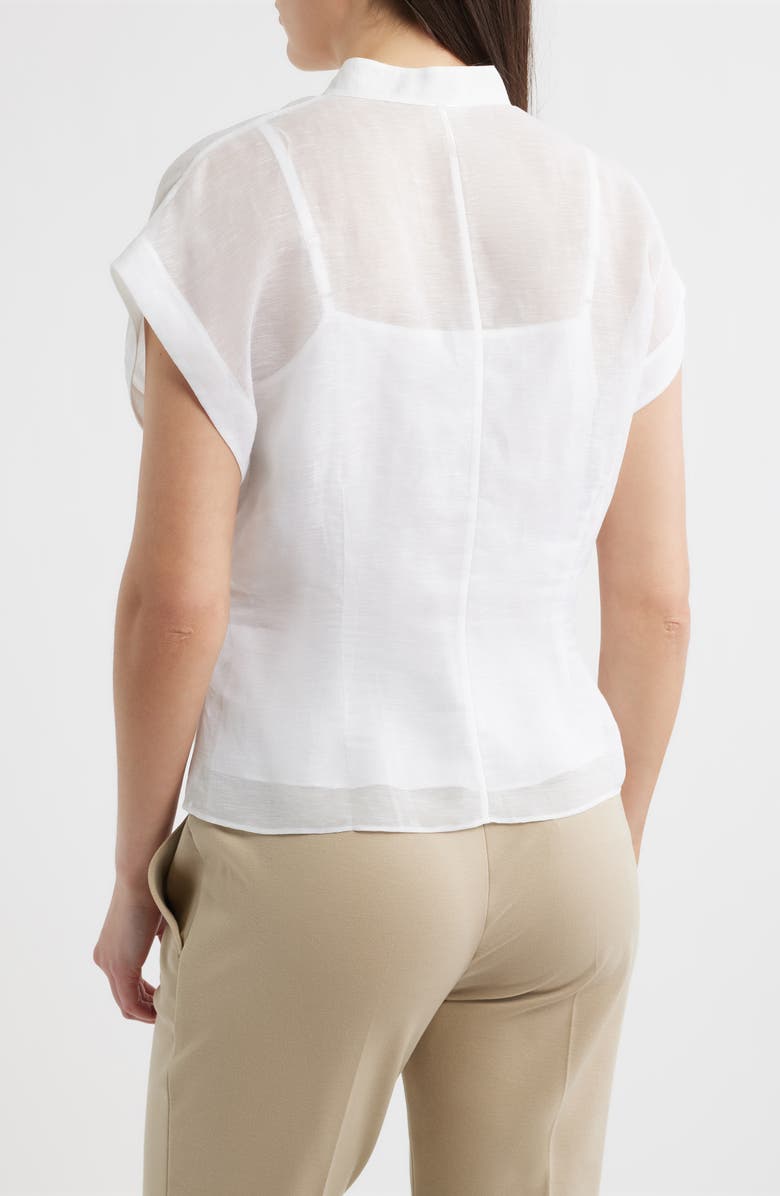 BOSS Pleat Woven Shirt, Alternate, color, Bright White