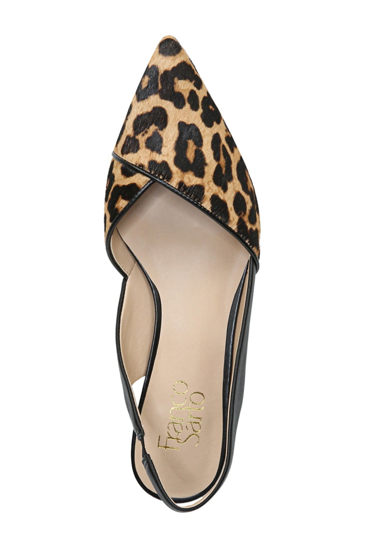 Franco Sarto Rosaline Genuine Calf Hair Leopard Print Slingback Flat, Alternate, color, 