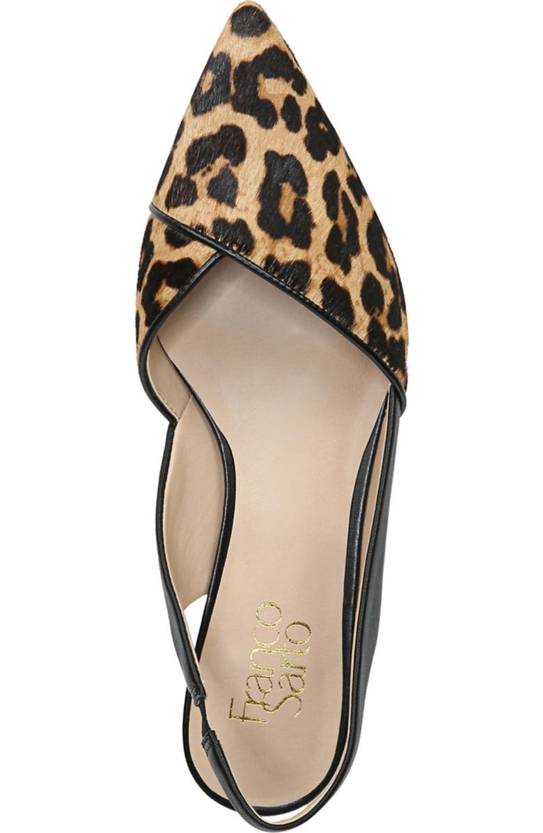 Franco Sarto Rosaline Genuine Calf Hair Leopard Print Slingback Flat, Alternate, color,