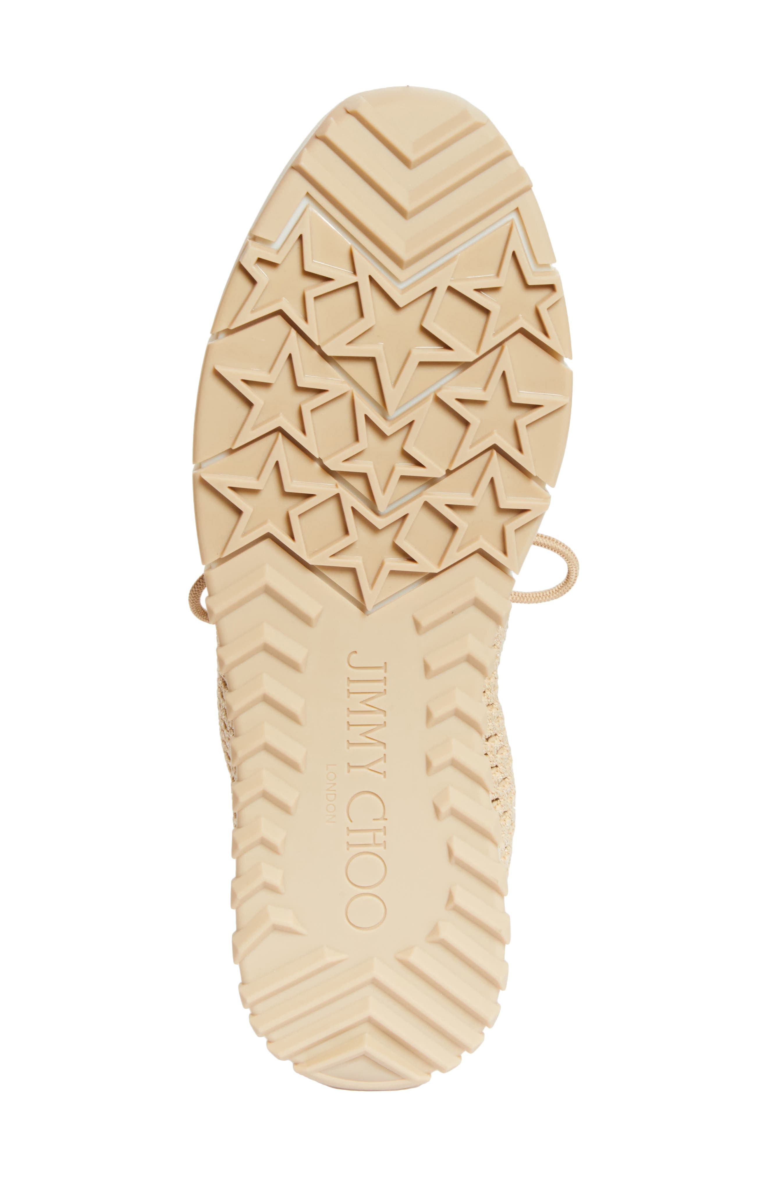 Jimmy Choo Veles Faux Pearl Shimmer Knit Sneaker, Alternate, color, Light Soft Gold Mix