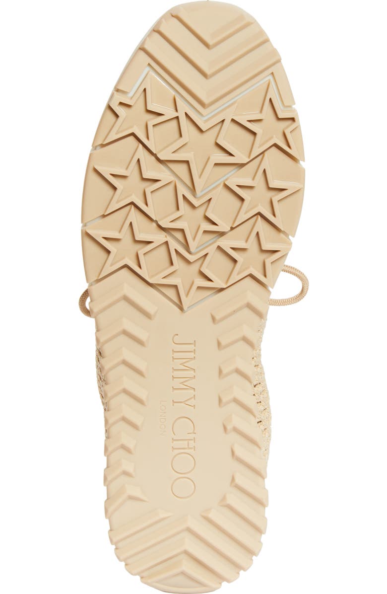 Jimmy Choo Veles Faux Pearl Shimmer Knit Sneaker, Alternate, color, Light Soft Gold Mix