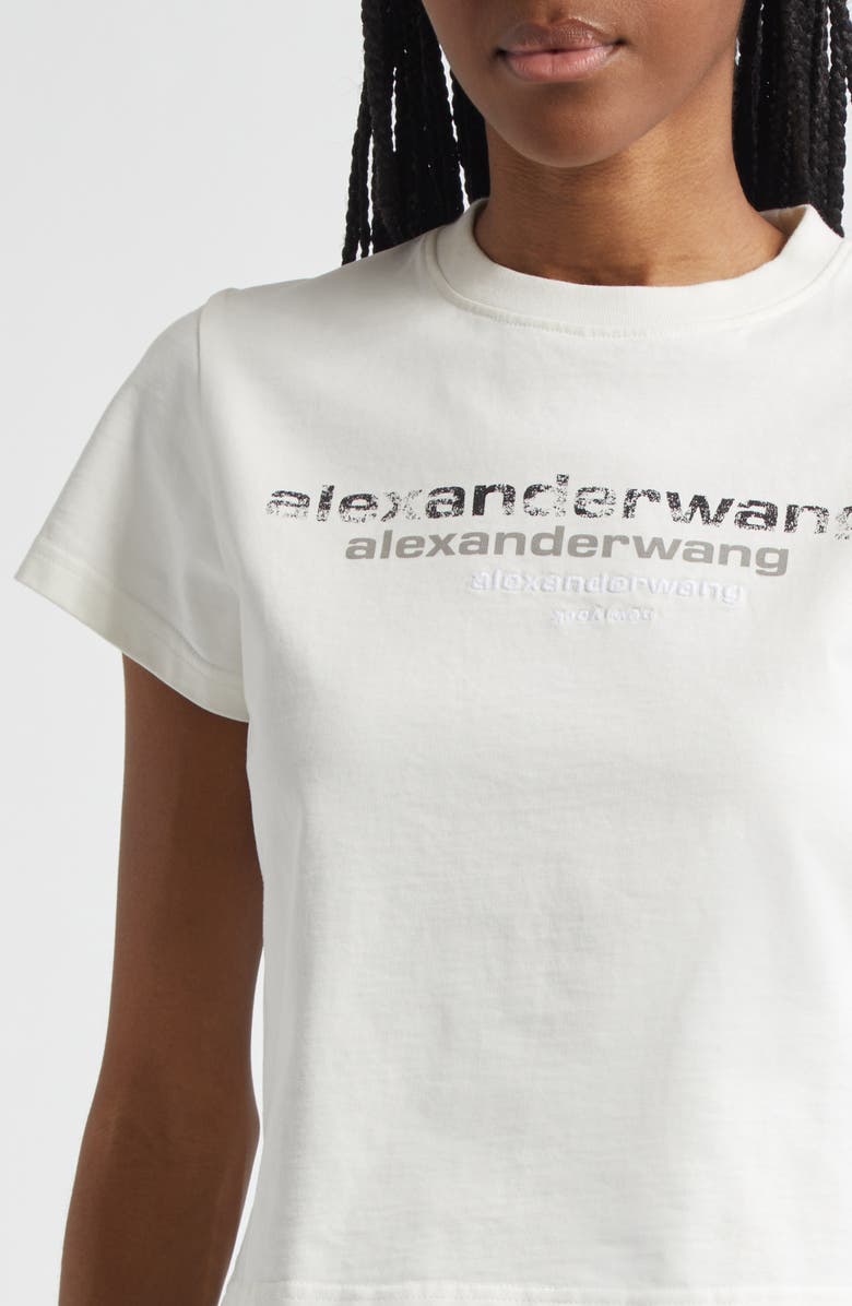Alexander Wang Shrunken Cotton T-Shirt, Alternate, color, Vintage White