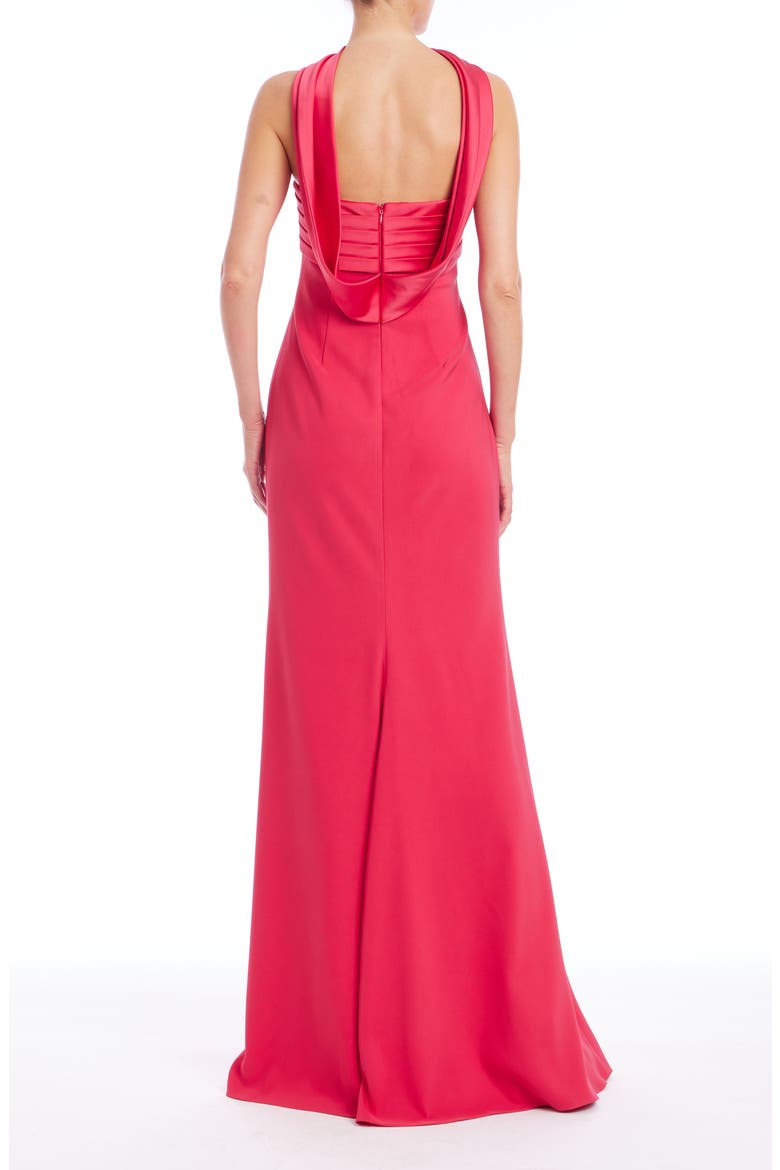 Scarf Detail Strapless Gown, Alternate, color, ROSE
