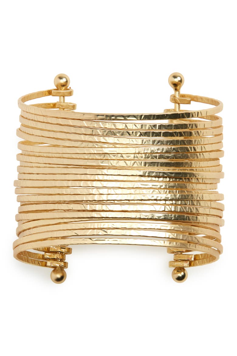 Large Multiband Wrist Cuff, Main, color, GOLD