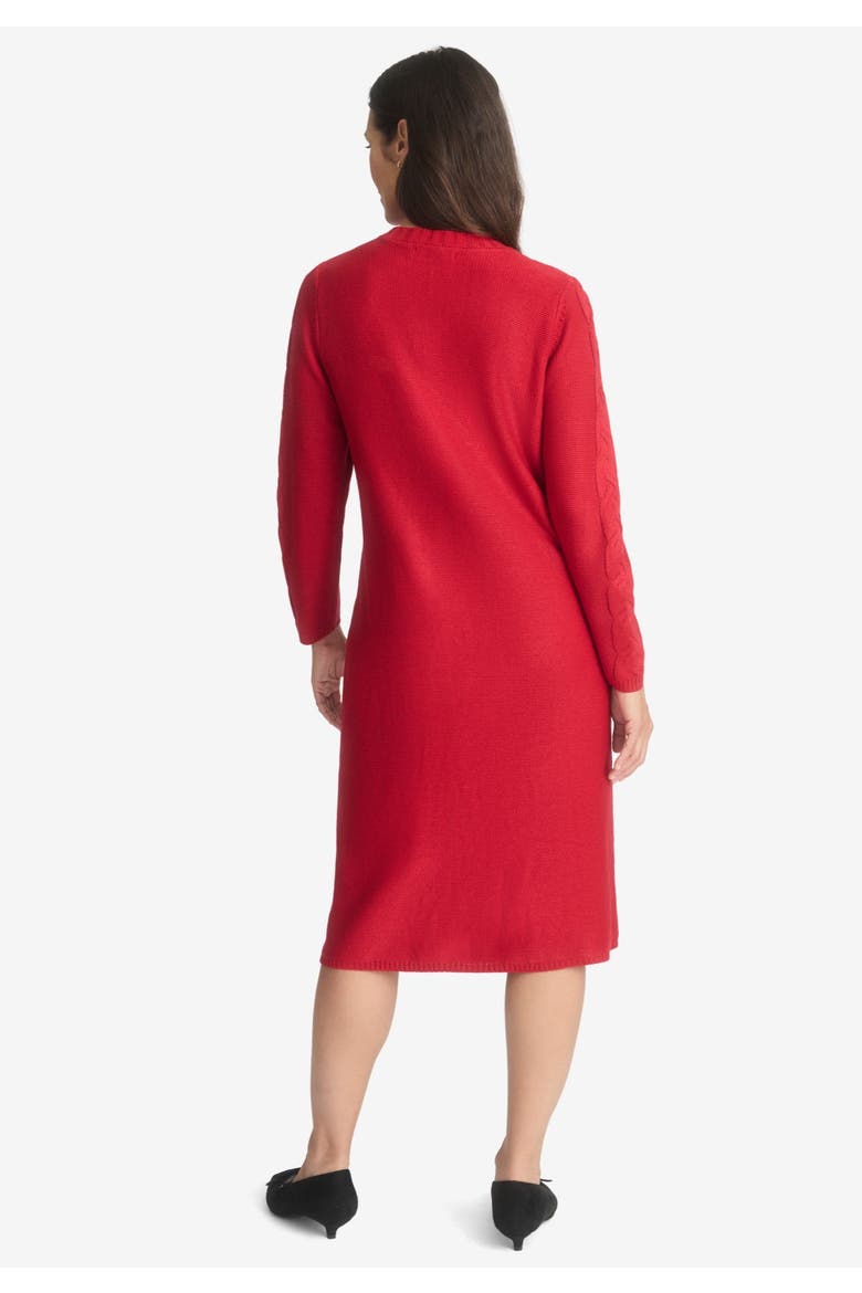 Cable Sweater Dress, Alternate, color, MYSTIC PINE